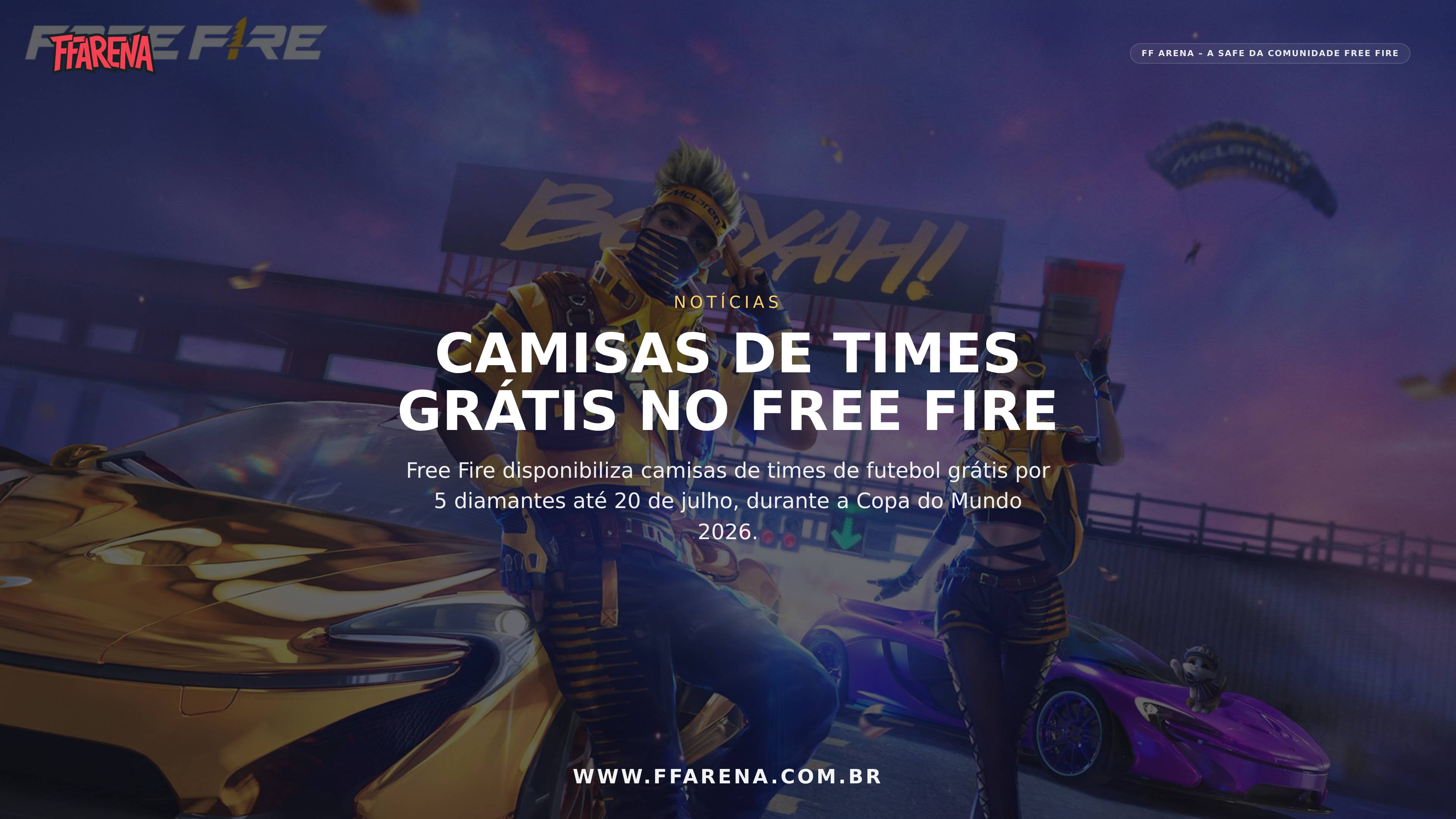 Free Fire disponibiliza camisas de times de futebol grátis até 20 de julho