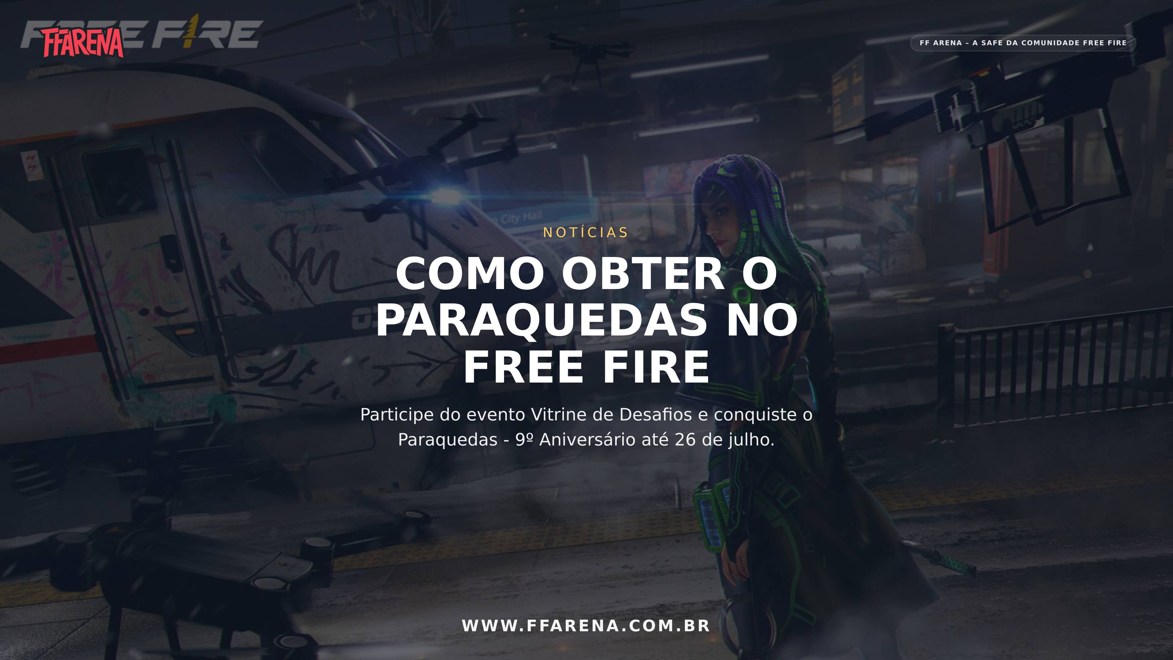 Como obter o Paraquedas – 9º Aniversário no evento Vitrine de Desafios