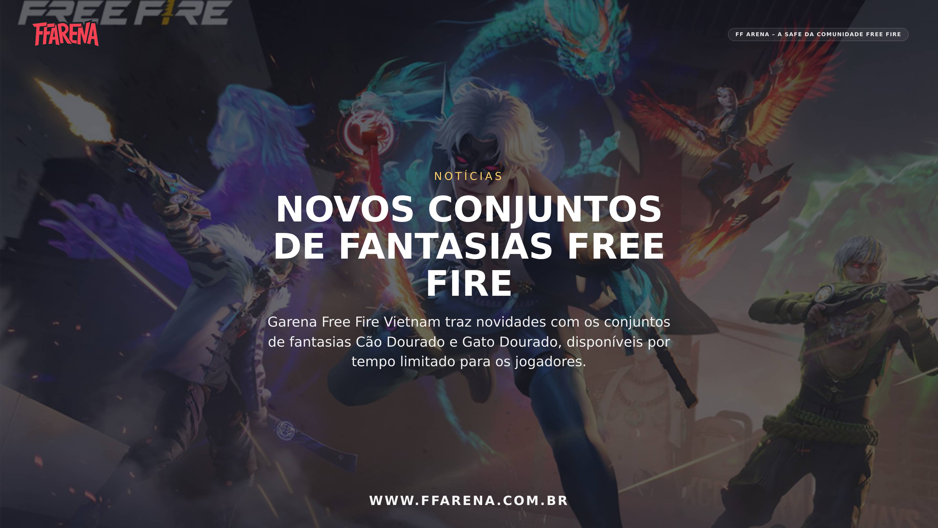 Free Fire Vietnam Lança Novos Conjuntos de Fantasias “Cão Dourado” e “Gato Dourado”