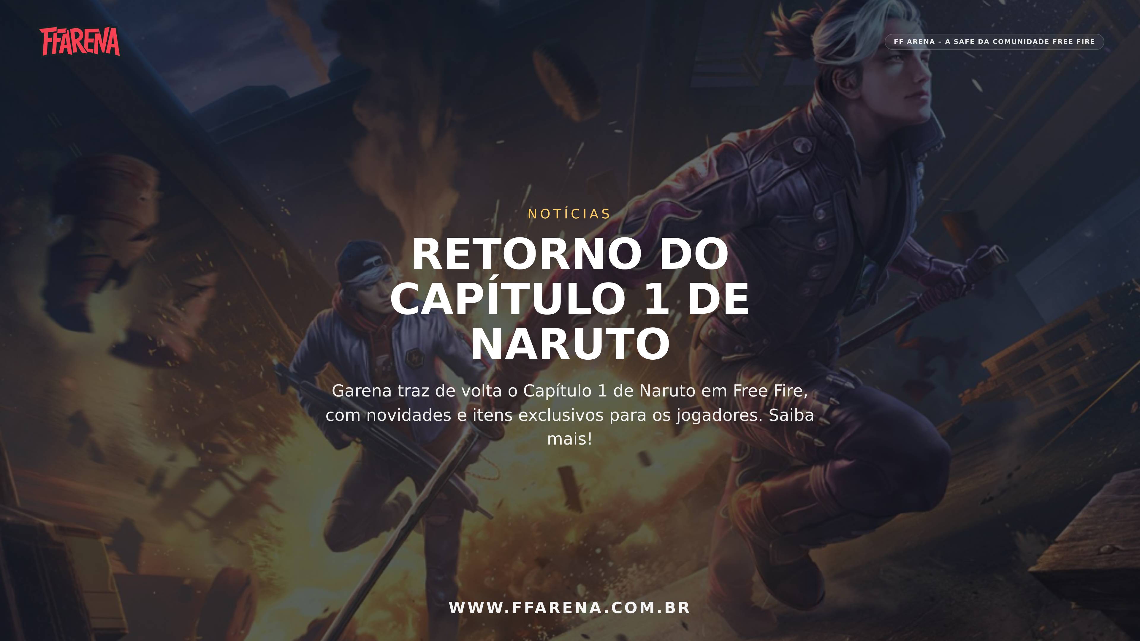 Garena confirma retorno do Capítulo 1 de Naruto no Free Fire com novo conjunto da Hinata