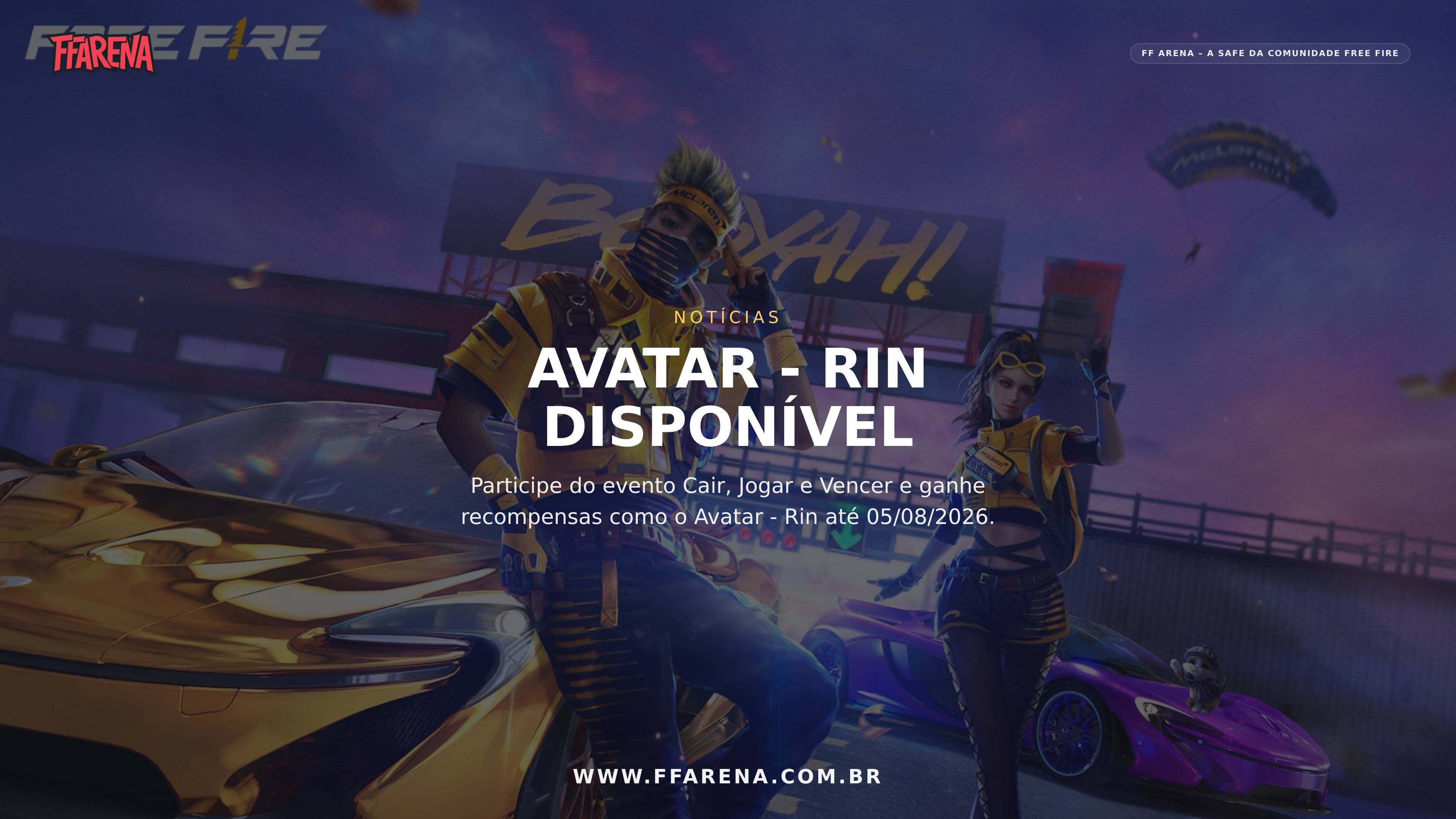 Como ganhar o Avatar – Rin no evento Cair, Jogar e Vencer