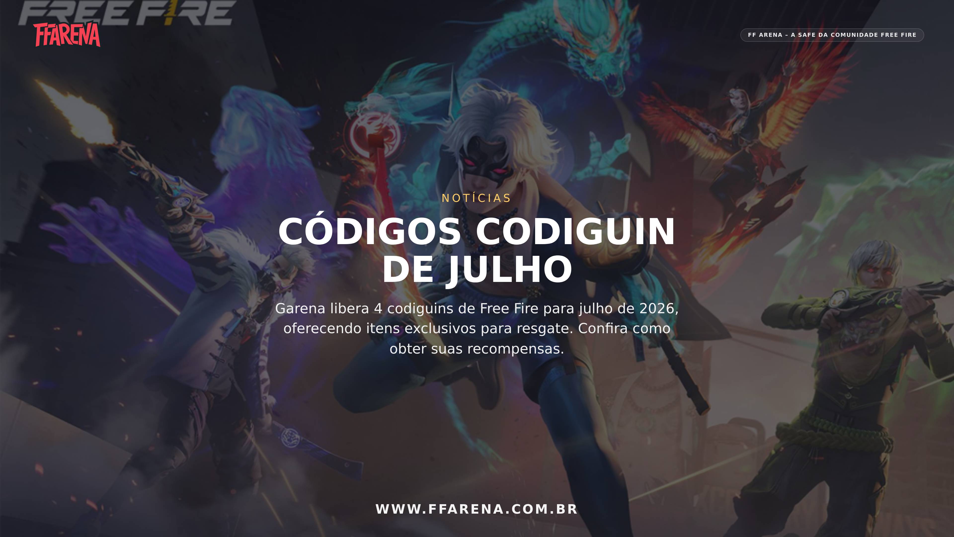 Free Fire CODIGUIN: veja os 4 códigos liberados para julho