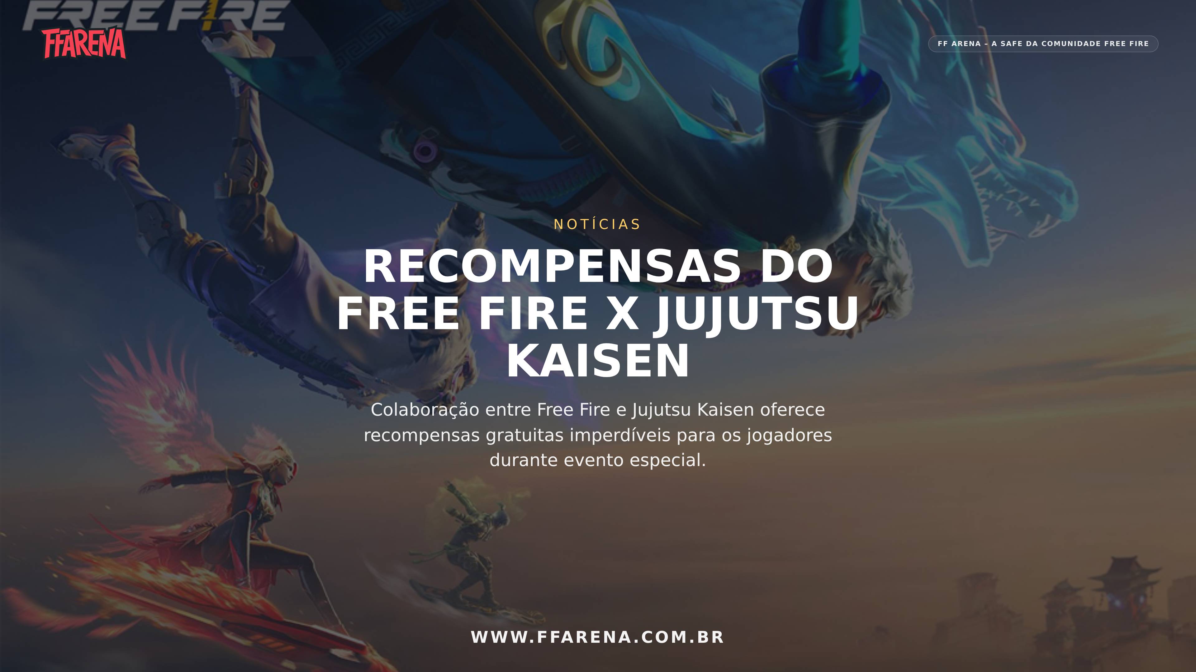 Colaboração Free Fire x Jujutsu Kaisen Garante Recompensas Gratuitas para Jogadores