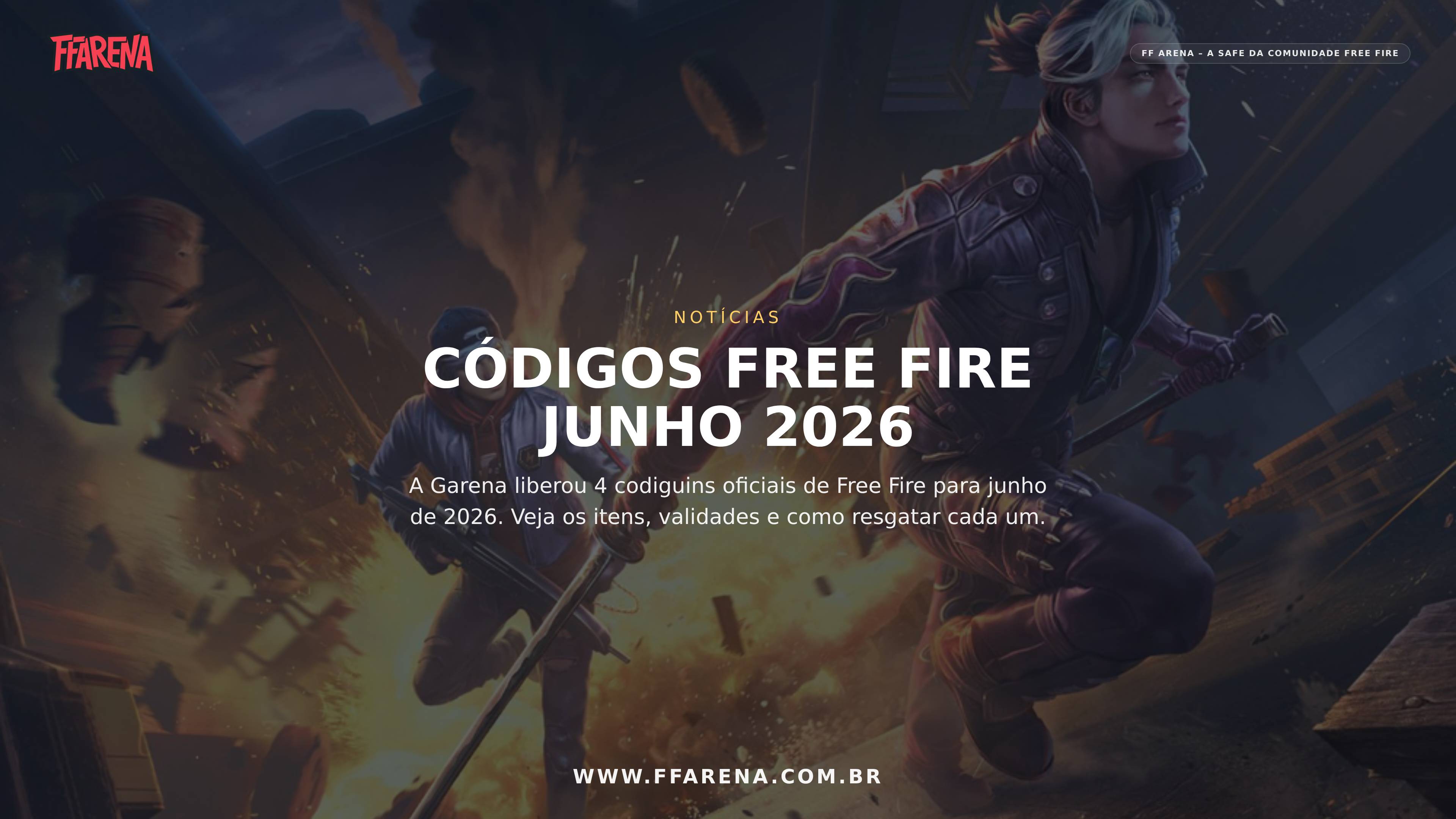 Free Fire CODIGUIN: lista de códigos para junho de 2026