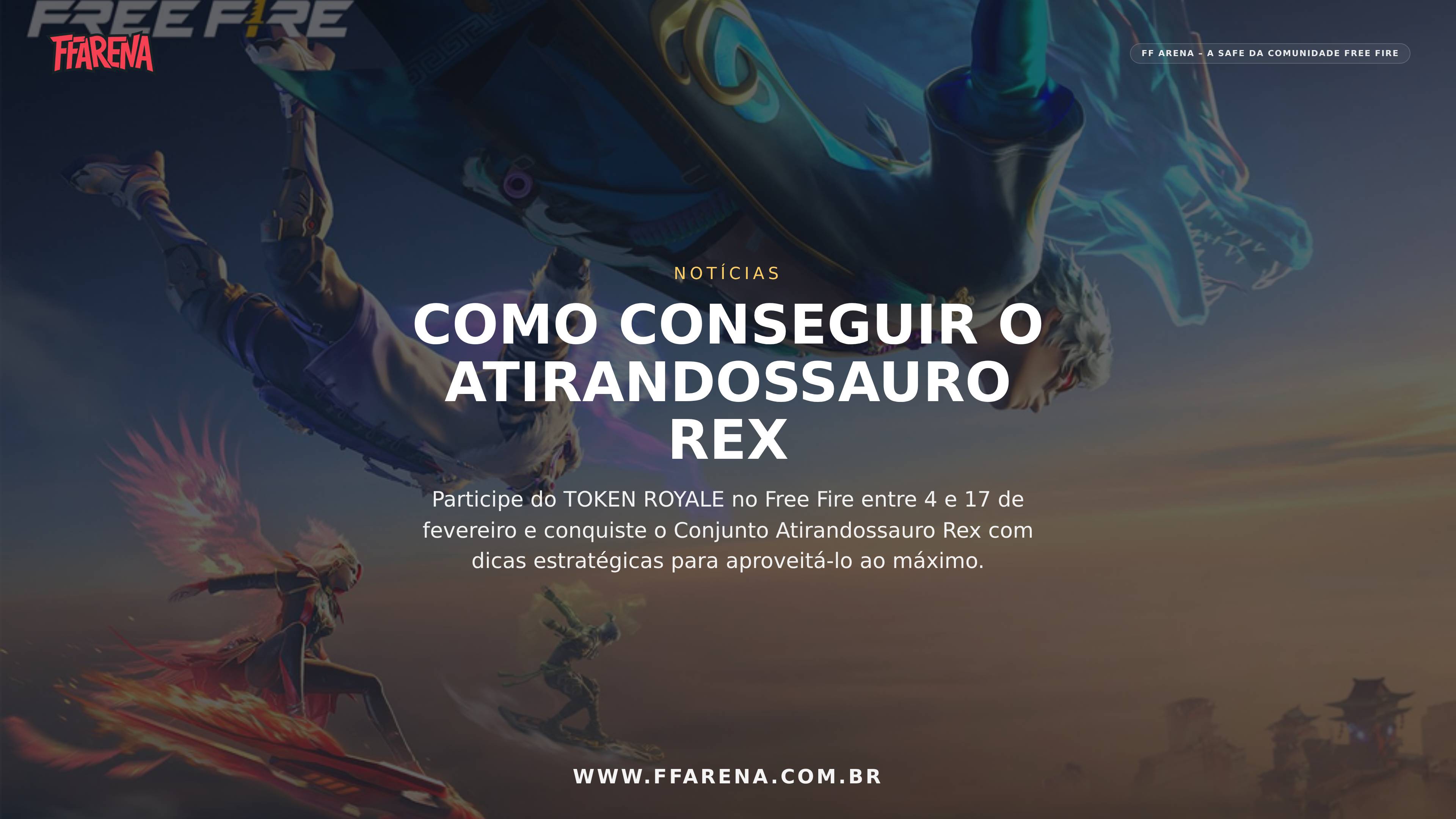 Como Conquistar o Conjunto Atirandossauro Rex no TOKEN ROYALE do Free Fire