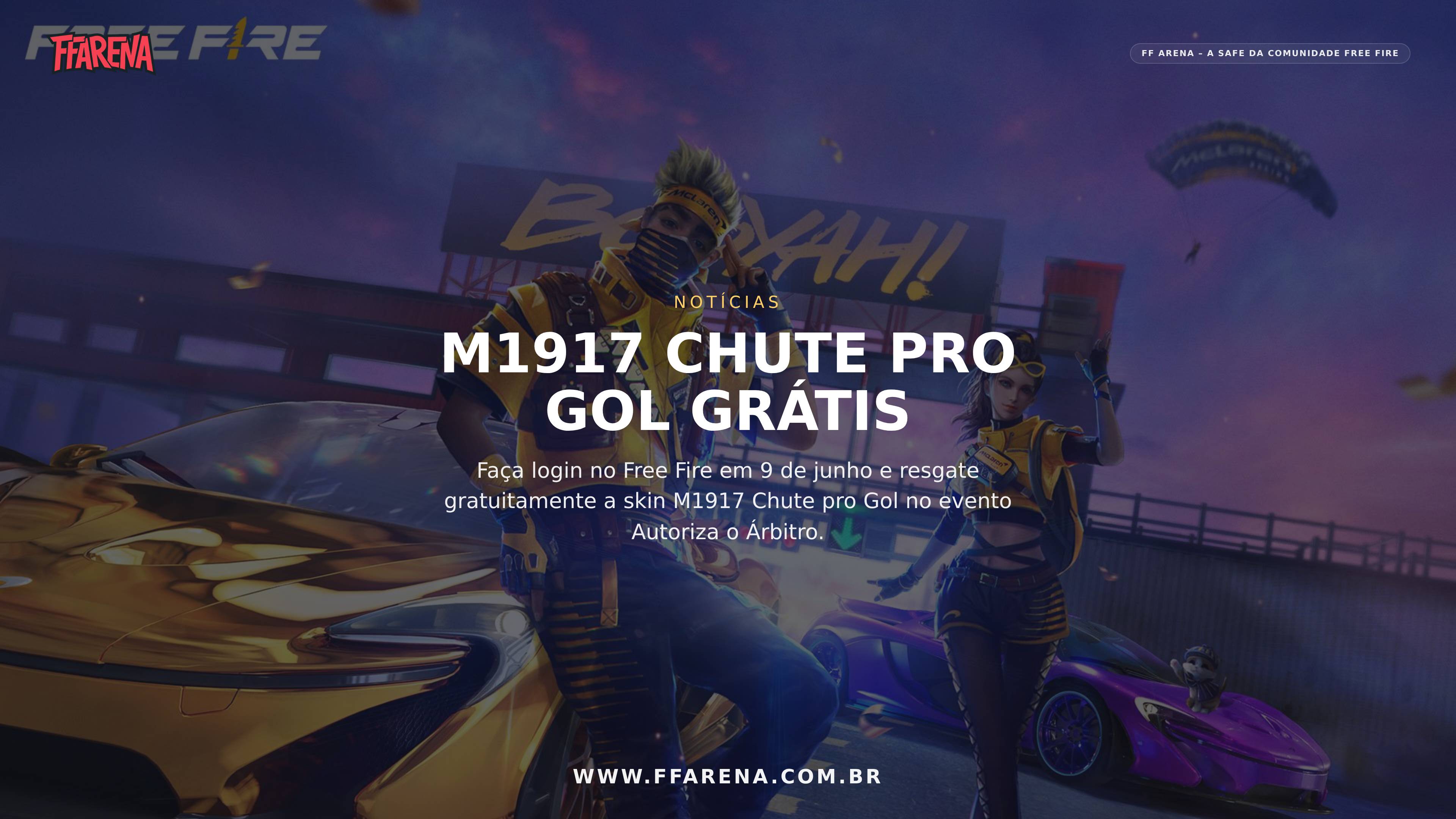 Free Fire oferece M1917 Chute pro Gol grátis em 9 de junho